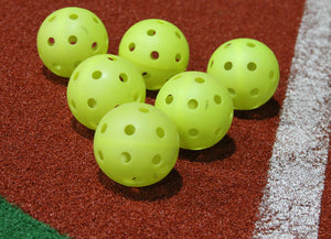 6 Perforated Plastic Balls (Softball Size)